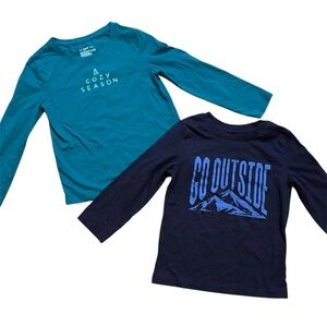 Cat & Jack Kids Long Sleeve Tees - Teal and Navy